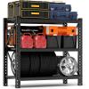 image48quot W Metal Garage Shelving Unit Heavy Duty Storage Garage Shelves with High Load Capacity 5Tier Big Metal Shelf Ideal for Warehouse and Basement Black78quot H512W472H236D