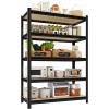 imageKitchen Shelf Heavy Duty All Metal 5 Tier Adjustable Storage Shelves Organizer Standing Multifunctional Utility Kitchen Racks Shelving Unit for Galley Storage 472quot W236quot D72quot H Black72Hx354Wx158D
