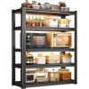 imageKitchen Shelf Heavy Duty All Metal 5 Tier Adjustable Storage Shelves Organizer Standing Multifunctional Utility Kitchen Racks Shelving Unit for Galley Storage 472quot W236quot D72quot H Black472 W236 D720 H