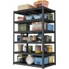 imageMetal Garage Shelving Unit Heavy Duty 5Tier Adjustable Storage shelves Steel Shelving 3000 lbs Capacity Industrial Shelves for Heavy Tools and Equipment Ideal for Garage Basement Black 72quot6Tier  774 H x 236 W x 472 D