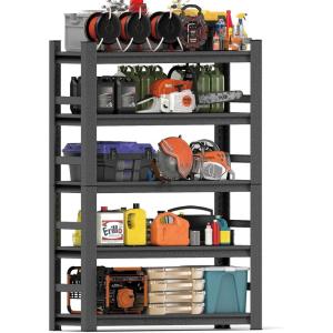 image48quot W Metal Garage Shelving Unit Heavy Duty Storage Garage Shelves with High Load Capacity 5Tier Big Metal Shelf Ideal for Warehouse and Basement Black78quot H63H32W157D