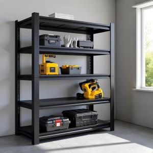 image48quot W Metal Garage Shelving Unit Heavy Duty Storage Garage Shelves with High Load Capacity 5Tier Big Metal Shelf Ideal for Warehouse and Basement Black78quot H71H35W14D