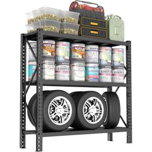 imageGarage Shelving 72quot H  48quot W Heavy Duty Metal Shelving  Easy to Assemble Adjustable 5Tier Storage Shelves DoubleThickened Columns 3000 lbs Capacity for Garage Pantry Storage BlackHeavyDuty 67W196D63H