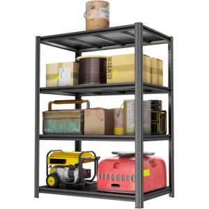 imageGarage Shelving 72quot H  48quot W Heavy Duty Metal Shelving  Easy to Assemble Adjustable 5Tier Storage Shelves DoubleThickened Columns 3000 lbs Capacity for Garage Pantry Storage Black4Tier 54 H x 40 W x 18 D