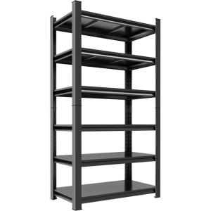 imageGarage Shelving 72quot H  48quot W Heavy Duty Metal Shelving  Easy to Assemble Adjustable 5Tier Storage Shelves DoubleThickened Columns 3000 lbs Capacity for Garage Pantry Storage Black6Tier 78 H x 40 W x 20 D