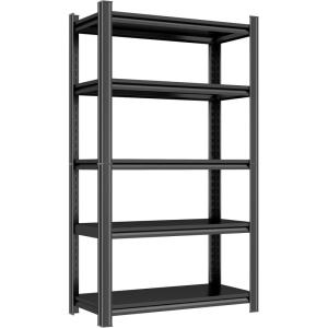 imageGarage Shelving 72quot H  48quot W Heavy Duty Metal Shelving  Easy to Assemble Adjustable 5Tier Storage Shelves DoubleThickened Columns 3000 lbs Capacity for Garage Pantry Storage Black5Tier 72 H x 36 W x 12 D