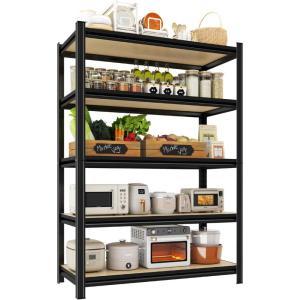 imageKitchen Shelf Heavy Duty All Metal 5 Tier Adjustable Storage Shelves Organizer Standing Multifunctional Utility Kitchen Racks Shelving Unit for Galley Storage 472quot W236quot D72quot H Black72H x 354W x 158D