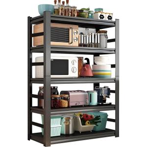 imageKitchen Shelves Organizer 2000lbs of 5 Tier Adjustable Shelving Heavy Duty Metal Storage Rack Unit and Multifunctional Utility Shelf for Kitchen Storage 354quot W  158quot D  72quot H Black72H354W158D