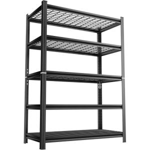 imageKitchen Shelves Organizer 2000lbs of 5 Tier Adjustable Shelving Heavy Duty Metal Storage Rack Unit and Multifunctional Utility Shelf for Kitchen Storage 354quot W  158quot D  72quot H Blackwire 72W x 354D x 157H