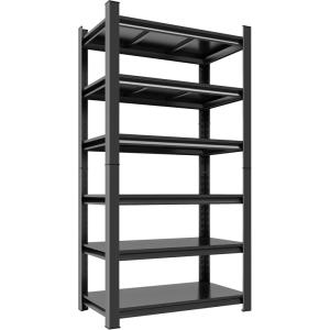 imageMetal Garage Shelving Unit Heavy Duty 5Tier Adjustable Storage shelves Steel Shelving 3000 lbs Capacity Industrial Shelves for Heavy Tools and Equipment Ideal for Garage Basement Black 72quot6Tier 77H x 40W x 18D