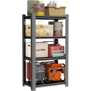 imageMetal Garage Shelving Unit Heavy Duty 5Tier Adjustable Storage shelves Steel Shelving 3000 lbs Capacity Industrial Shelves for Heavy Tools and Equipment Ideal for Garage Basement Black 72quot4Tier 44H x 24W x 14D