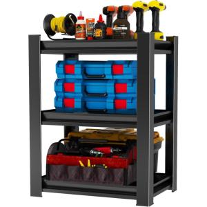imageMetal Garage Shelving Unit Heavy Duty 5Tier Adjustable Storage shelves Steel Shelving 3000 lbs Capacity Industrial Shelves for Heavy Tools and Equipment Ideal for Garage Basement Black 72quot3Tier 32H x 20W x 14D