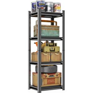 imageMetal Garage Shelving Unit Heavy Duty 5Tier Adjustable Storage shelves Steel Shelving 3000 lbs Capacity Industrial Shelves for Heavy Tools and Equipment Ideal for Garage Basement Black 72quot4Tier 54H x 20W x 14D