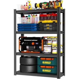 imageMetal Garage Shelving Unit Heavy Duty 5Tier Adjustable Storage shelves Steel Shelving 3000 lbs Capacity Industrial Shelves for Heavy Tools and Equipment Ideal for Garage Basement Black 72quot4Tier 44H x 32W x 14D