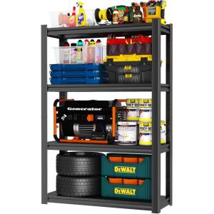 imageMetal Garage Shelving Unit Heavy Duty 5Tier Adjustable Storage shelves Steel Shelving 3000 lbs Capacity Industrial Shelves for Heavy Tools and Equipment Ideal for Garage Basement Black 72quot4Tier 63H x 36W x 14D