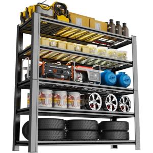 imageMetal Garage Shelving Unit Heavy Duty 5Tier Adjustable Storage shelves Steel Shelving 3000 lbs Capacity Industrial Shelves for Heavy Tools and Equipment Ideal for Garage Basement Black 72quotwire 72Hx354Wx157D