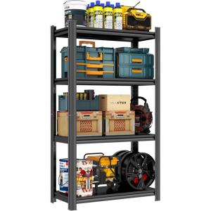 imageMetal Garage Shelving Unit Heavy Duty 5Tier Adjustable Storage shelves Steel Shelving 3000 lbs Capacity Industrial Shelves for Heavy Tools and Equipment Ideal for Garage Basement Black 72quot4Tier 63H x 36W x 16D