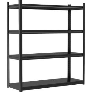 imageMetal Garage Shelving Unit Heavy Duty 5Tier Adjustable Storage shelves Steel Shelving 3000 lbs Capacity Industrial Shelves for Heavy Tools and Equipment Ideal for Garage Basement Black 72quot4Tier 54H x 40W x 14D