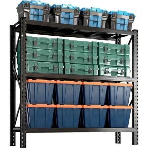 imageMetal Garage Shelving Unit Heavy Duty 5Tier Adjustable Storage shelves Steel Shelving 3000 lbs Capacity Industrial Shelves for Heavy Tools and Equipment Ideal for Garage Basement Black 72quotHeavyDuty 67W196D63H